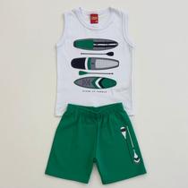 Conjunto Kyly Infantil Menino Regata Surf e Bermuda Verde Moletom Verão Moda Kids 1001348 Conjunto Kyly Infantil Menino Regata Surf e Bermuda Verde Moletom Verão Moda Kids 1001348