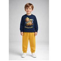 Conjunto KYLY moletom e calça 100% algodão 4 A O 8 TAMANHO:8COR:GUAXINI