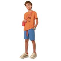 Conjunto Lamon Camiseta Laranja Neon e Bermuda Moleton 30800