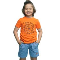 Conjunto Lamon Camiseta Laranja Neon e Bermuda Moleton 30828 Conjunto Lamon Camiseta Laranja Neon e Bermuda Moleton 30828