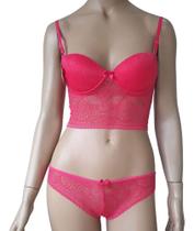 Conjunto Langeri Adulto Renda Top Roupa Transparente 719