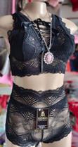 Conjunto langerie preto de renda Conjunto langerie preto de renda