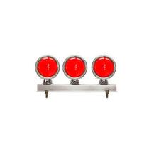 Conjunto Lanterna Traseira 3 Pecas Modelo Ecoline Lente Vermelho Com Aro Suporte Cromados uso geral Instalar No para-choque Conjunto Lanterna Traseira 3 Pecas Modelo Ecoline Lente Vermelho Com Aro Suporte Cromados uso geral Instalar No para-choque