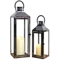 Conjunto Lanternas Marroquina Decorativa Cor Grafite C/ Vela Conjunto Lanternas Marroquina Decorativa Cor Grafite C/ Vela
