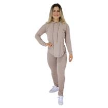 Conjunto Lanzinha Feminino Calça e Blusa Manga Longa Touca