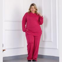 Conjunto Lanzinha Pantalona Calça Reta e Blusa Com Capuz Plus Size Conjunto Lanzinha Pantalona Calça Reta e Blusa Com Capuz Plus Size