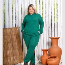Conjunto Lanzinha Pantalona Calça Reta e Blusa Com Capuz Plus Size Conjunto Lanzinha Pantalona Calça Reta e Blusa Com Capuz Plus Size