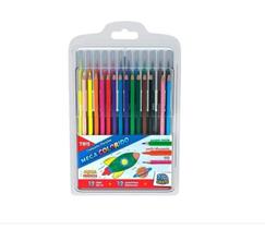 Conjunto lápis escolar mega color com 26 peças