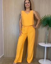 Conjunto Lara Calça Pantalona e Cropped Conjunto Lara Calça Pantalona e Cropped
