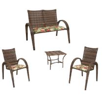 Conjunto Laura 2 Cadeiras 1 Namoradeira e Mesa de Centro