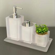 Conjunto lavabo 3 pçs 110/cristal fosco 589 - RESIMETAL