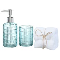 Conjunto Lavabo Banheiro 3 Peças Sabonete Líquido Porta Escova Presente Conjunto Lavabo Banheiro 3 Peças Sabonete Líquido Porta Escova Presente