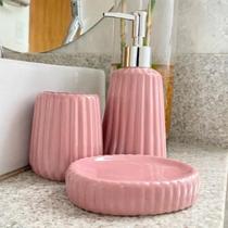 Conjunto Lavabo Banheiro Sabonete Líquido Porta Escova / 186 - PGB