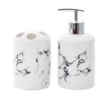 Conjunto Lavabo Banheiro Saboneteira Líquida Porta Escova / KB-119