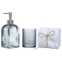 Conjunto Lavabo Banheiro Vidro Saboneteira Líquida Casamento