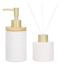 Conjunto Lavabo Difusor Banheiro Dispenser Sabonete Líquido Conjunto Lavabo Difusor Banheiro Dispenser Sabonete Líquido