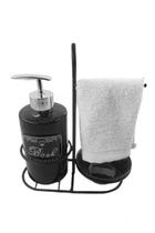 Conjunto lavabo porcelana bath c/suporte toalha