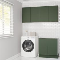 Conjunto Lavanderia Modulada 3 Peças sem Tampo com Rodapé Ipanema CabeCasa MadeiraOriginals Madeiramadeira Verde/Folha Conjunto Lavanderia Modulada 3 Peças sem Tampo com Rodapé Ipanema CabeCasa MadeiraOriginals Madeiramadeira Verde/Folha