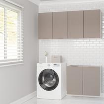 Conjunto Lavanderia Modulada 3 Peças sem Tampo sem Rodapé Ipanema CabeCasa MadeiraOriginals Madeiramadeira Marrom/Fendi Trama Conjunto Lavanderia Modulada 3 Peças sem Tampo sem Rodapé Ipanema CabeCasa MadeiraOriginals Madeiramadeira Marrom/Fendi Trama