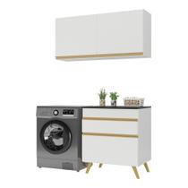Conjunto Lavanderia Multiuso Armário E Balcão Branco