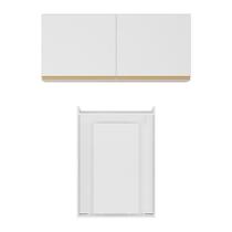 Conjunto Lavanderia Multiuso Armário E Mesa Dobrável Branco