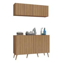 Conjunto Lavanderia Retrô Multiuso Armário Aéreo E Balcão Mp5053 Rustic natural