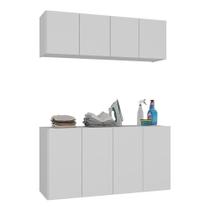 Conjunto Lavanderia Suspenso Armário Aéreo/Balcão Branco
