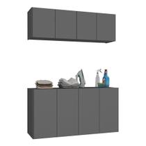 Conjunto Lavanderia Suspenso Armário Aéreo/Balcão Grafite