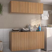 Conjunto Lavanderia Suspenso Multiuso Armário Aéreo e Balcão 4 Portas Multimóveis MP5052 Conjunto Lavanderia Suspenso Multiuso Armário Aéreo e Balcão 4 Portas Multimóveis MP5052