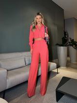 Conjunto Lavínia Cargo e casaqueto Coral - dot