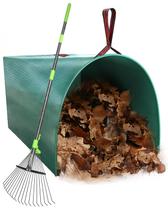 Conjunto Leaf Rake Joyhalo de 1,6 m com sacos de folhas tipo lixeira de 150 L