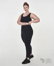 Conjunto Legging 7/8+Top Plus Size Alto Giro Preto M+(50/52)