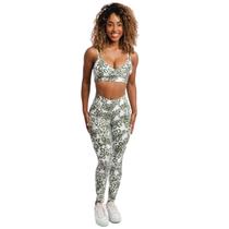 Conjunto Legging e Top Animal Print de Compressão Poliamida P/M