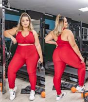 Conjunto Legging e Top Plus Size Texturado