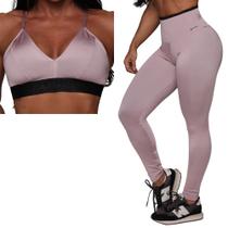 Conjunto Legging Empina Blackout Gloss Rose + Top Moving Conjunto Legging Empina Blackout Gloss Rose + Top Moving