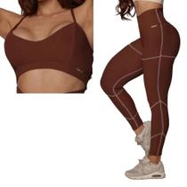 Conjunto Legging Empina Bumbum + Top Canelado Dolce Moving