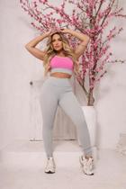 CONJUNTO LEGGING FITNESS YARA TAMANHO :G Cor:Prata C/ Rosa CONJUNTO LEGGING FITNESS YARA TAMANHO :G Cor:Prata C/ Rosa