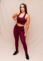 Conjunto Legging Lisa + Top Decote U Confort - Roxo Profundo - Conforto e Estilo para Atividades Físicas