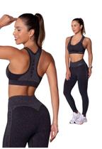 Conjunto Legging Sport Fitness Sem Costura Selene Cintura Alta e Top Nadador Conjunto Legging Sport Fitness Sem Costura Selene Cintura Alta e Top Nadador