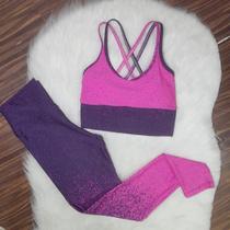 Conjunto Legging Top trançado Academia Suplex