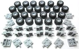 Conjunto LEGO City de Rodas, Pneus e Eixos Cinza - 72 Peças Conjunto LEGO City de Rodas, Pneus e Eixos Cinza - 72 Peças