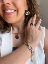 Conjunto Leia Duo - Colar Aro/Chocker e Brinco - Semijoia Banhada a Ouro 18K Conjunto Leia Duo - Colar Aro/Chocker e Brinco - Semijoia Banhada a Ouro 18K