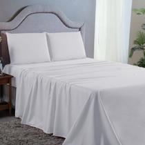 Conjunto Lençol Cama Casal 4 Peças 400 Fios com Elástico e Fronhas Toque Macio