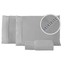 Conjunto Lençol Casal 300 Fios Ponto Palito Kit Roupa Jogo Cama Box 100 Algodão 3 Peças Extra Macio