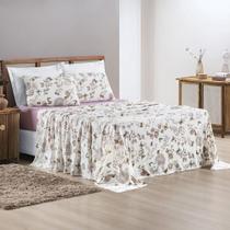 Conjunto Lencol Casal Queen Size Kristen 100% Algodao Rosa
