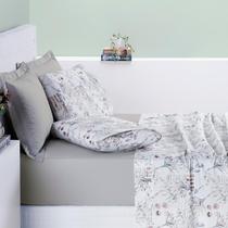Conjunto Lencol Casal Queen Size Selin Algodao Estampada