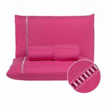 Conjunto Lençol Queen 3 Peças 400 Fios Fronhas com Ponto Palito Extra Macio Cama Box com Elástico
