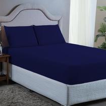 Conjunto Lençol Super King 400 Fios 3 peças com Elástico e Fronha 40CM Altura Cama Box Toque Macio