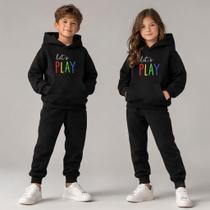 Conjunto Lets Play Infantil Moletom Com Capuz e Calça Ajuste Perfeito