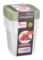 Conjunto Leve 5 Pague 4 Potes Quadrados Graduados 900 ml Conjunto Leve 5 Pague 4 Potes Quadrados Graduados 900 ml